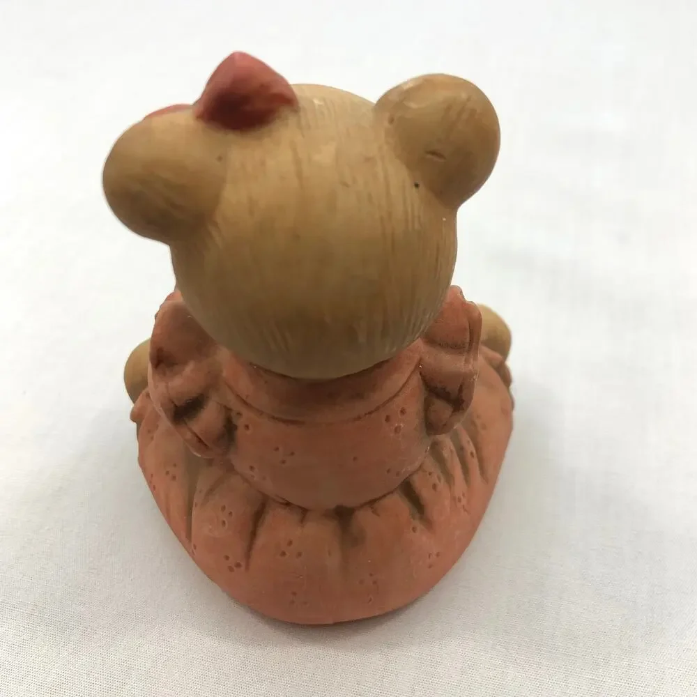 Teddy Bear With Basket Of Apples Figurine by Homco Girl #1425 Porcelain Vintage